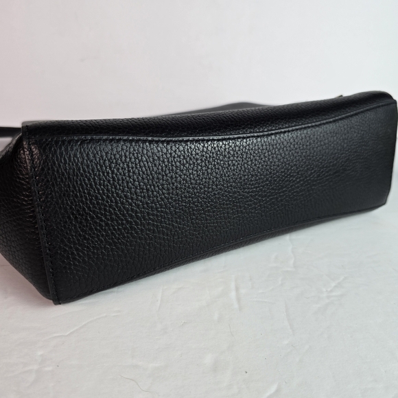 Kate Spade Leila Black Pebbled Leather Flap Shoulder Bag Extra Crossbody Strap - Picture 11 of 16